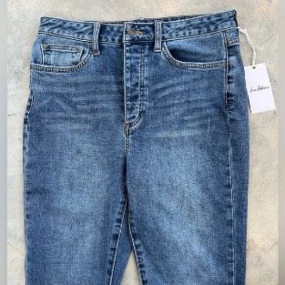✨2X HP✨NWT Sam Edelman Stiletto High Rise Straight Raw Edge Hem Jeans - Size 4 - Picture 2 of 13